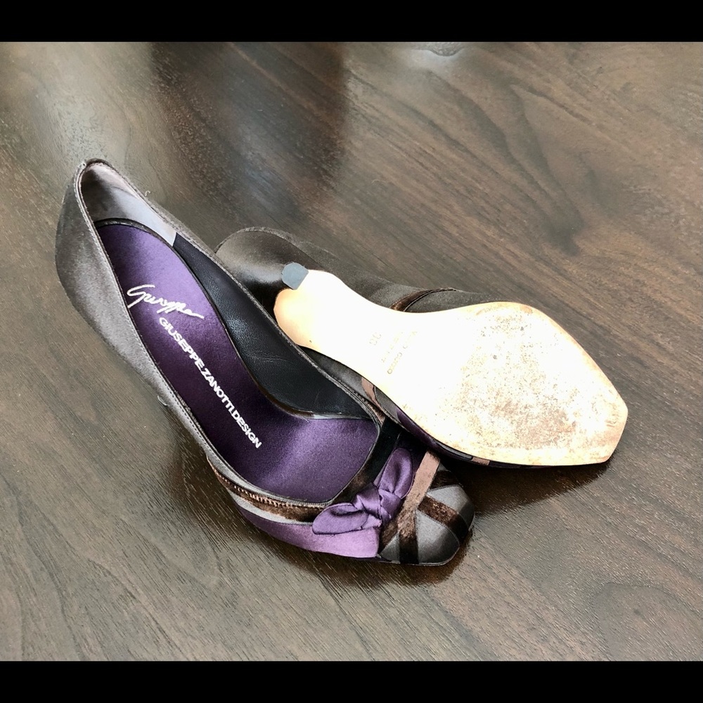 Size 6 Vintage Giuseppe Zanotti Statin Brown and Purple Pump. - Picture 9 of 10